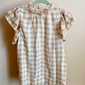 Entro high-neck ruffled pink blouse